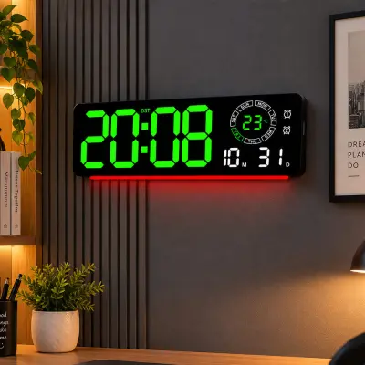 16 inches Digital LED Wall Clock GREEN