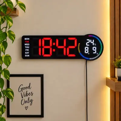 17 inches Digital LED Wall Clock Red