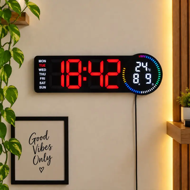 17 inches Digital LED Wall Clock Red
