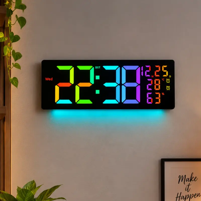 17 inches Size RGB 11 Color Digital Clock