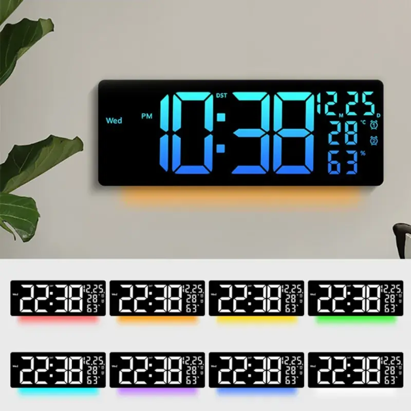17 inches Size RGB 11 Color Digital Clock