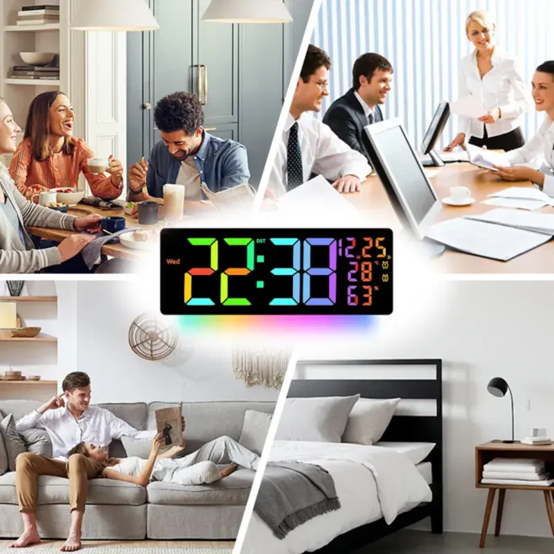 17 inches Size RGB 11 Color Digital Clock