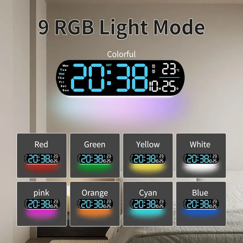14 inches Digital Clock Blue with Ambient light