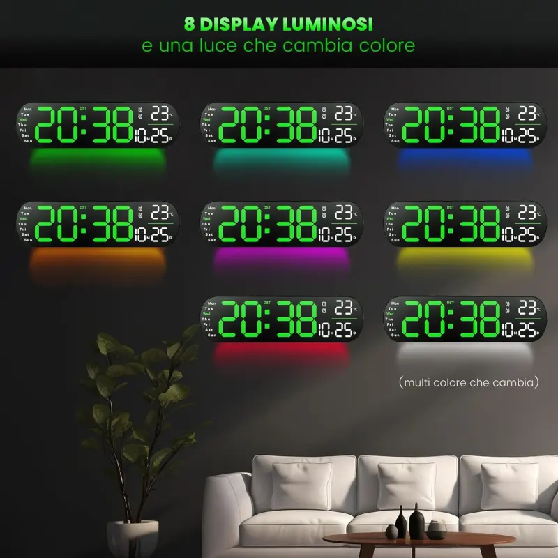 14 inches Digital Clock Green with Ambient light