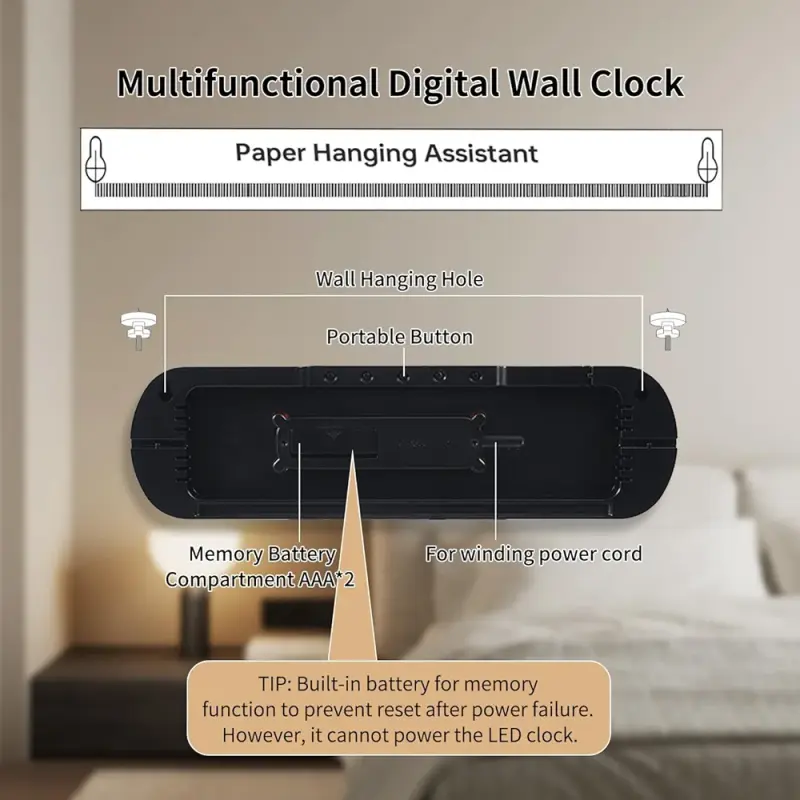 14 inches Digital Clock Blue with Ambient light