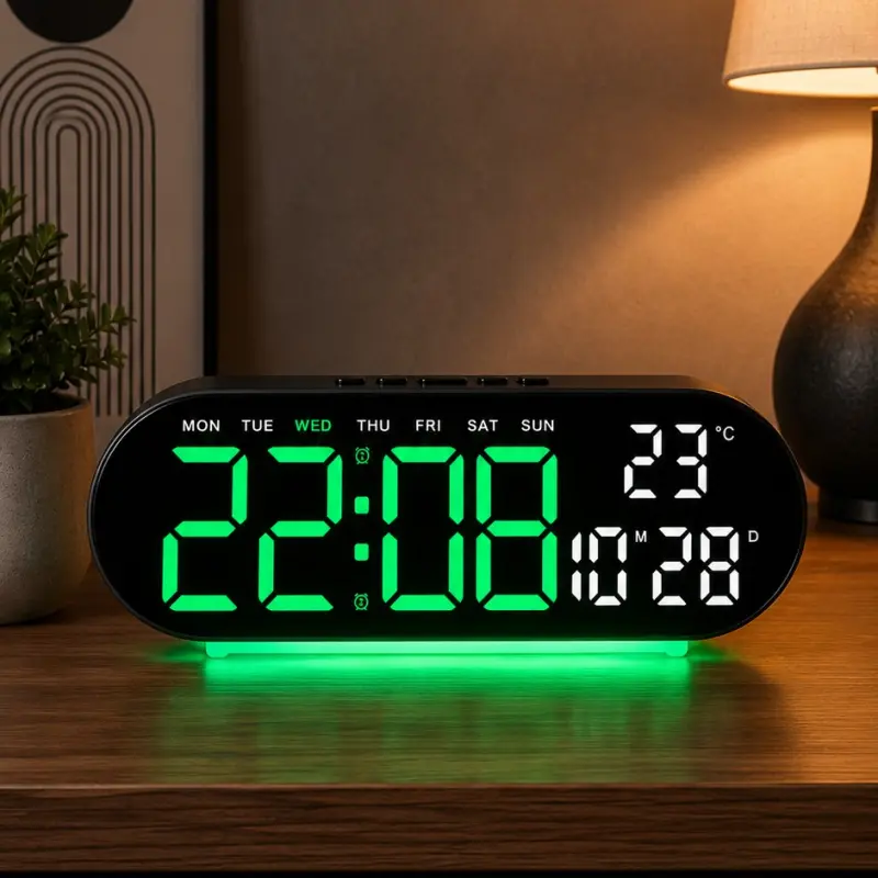10 inches Size Digital Table Clock Ambient Light