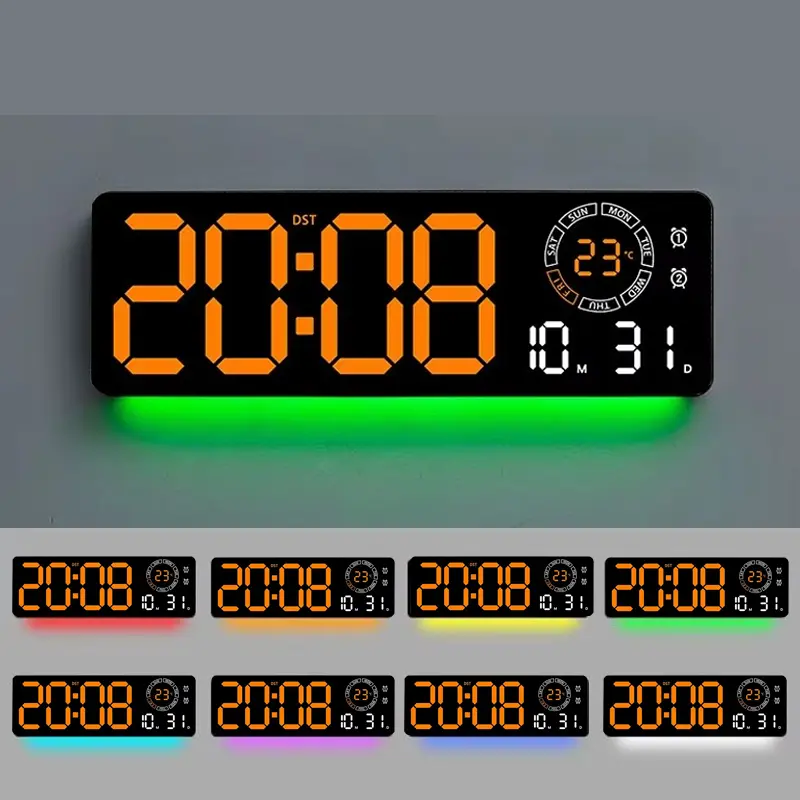 16 in Digital Clock Orange with Ambient light