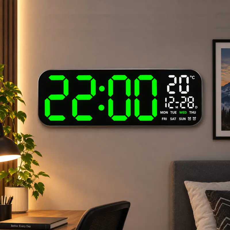 18 inches Big Size Digital Wall Clock Green