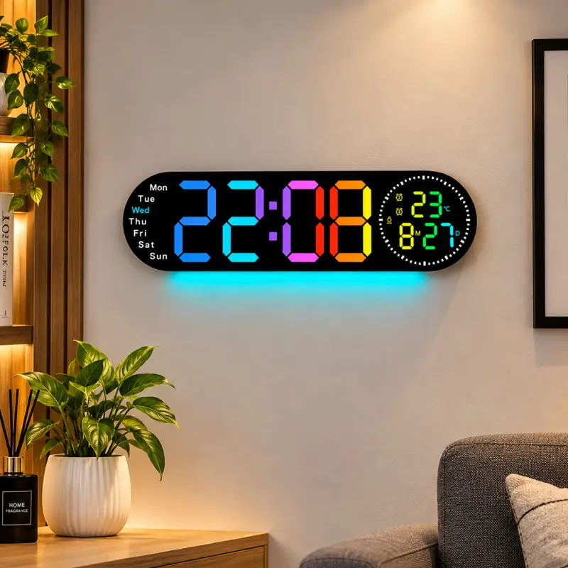 17 inches Size RGB 14 color Digital Clock